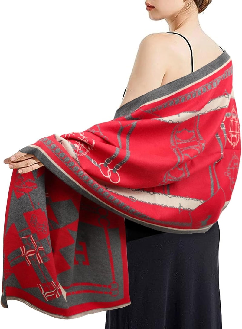EXTREE Scarfs for Women Pashmina Silky Shawl Wrap for Evening Dressing Blanket Open Front Poncho Cape - Image 2